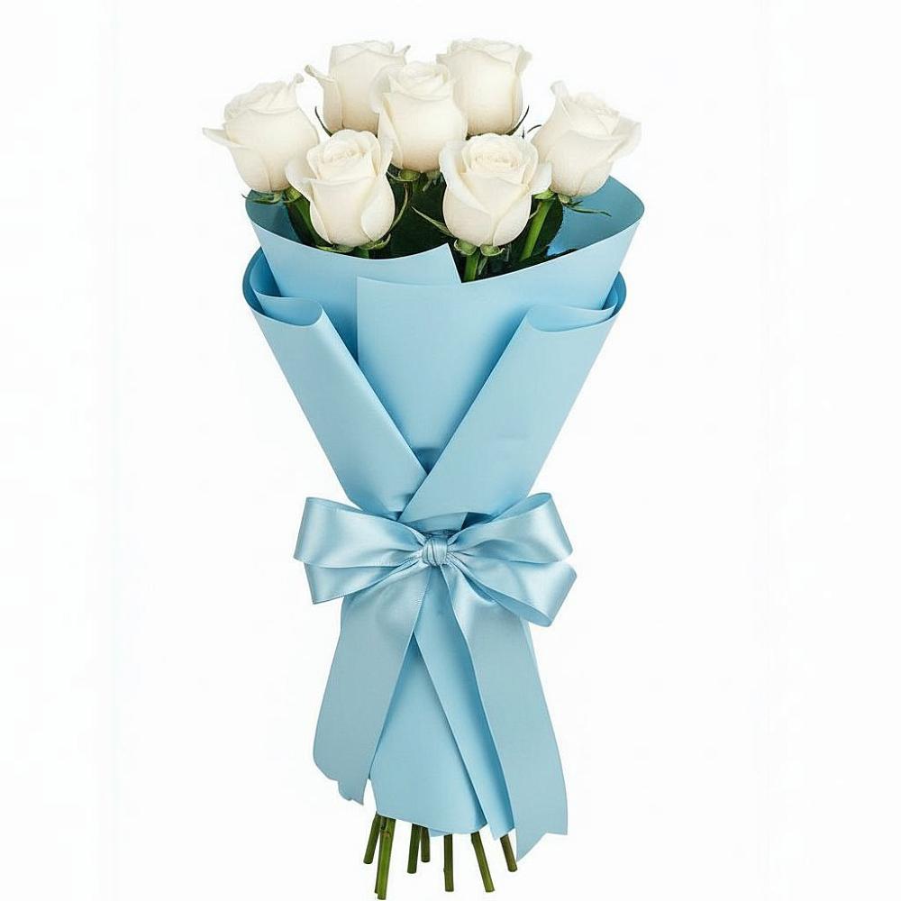 Букет 7 белых роз Проуд в Прочноокопской