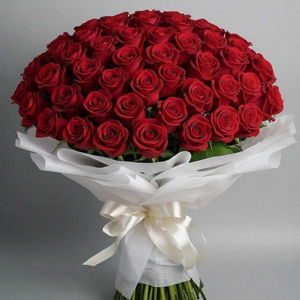 Букет 101 Красная роза Блэк Мэджик в Прочноокопской