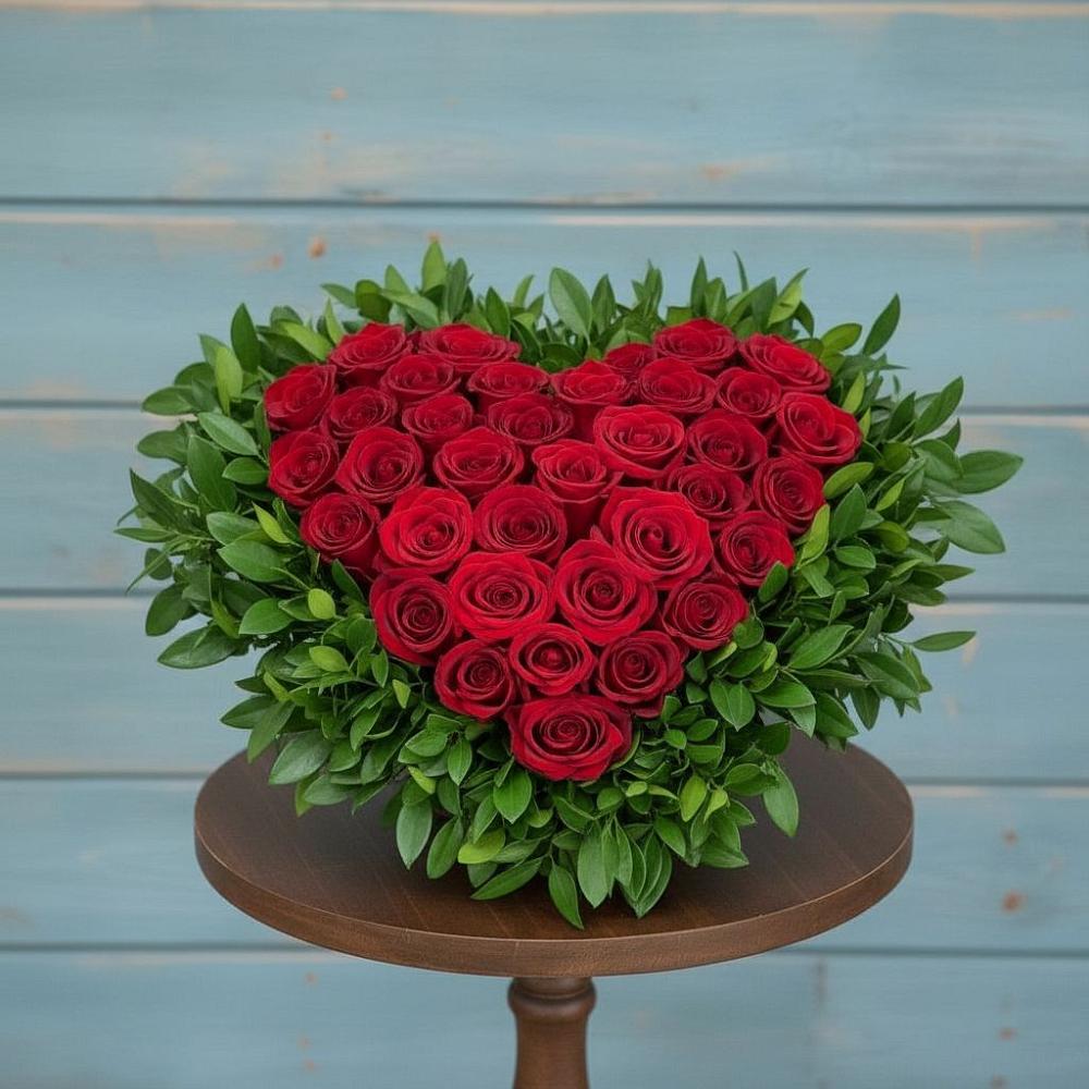 Цветочная композиция из Розы в виде сердца в Прочноокопской