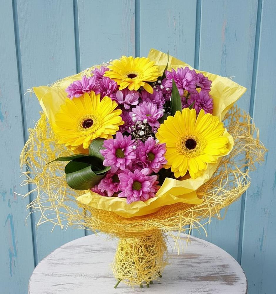 Букет цветов из: Хризантемы и Герберы в Прочноокопской