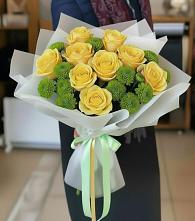 Букет цветов из:  Хризантемы и Розы в Прочноокопской
