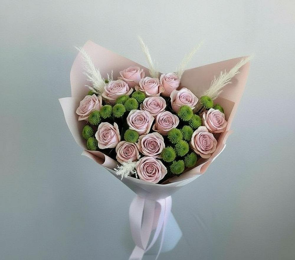 Букет цветов из: Розы и Хризантемы в Прочноокопской