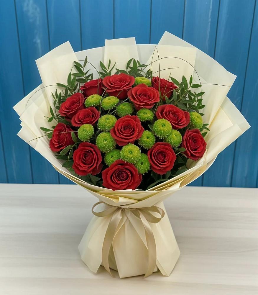 Букет цветов из: Розы и Хризантемы в Прочноокопской