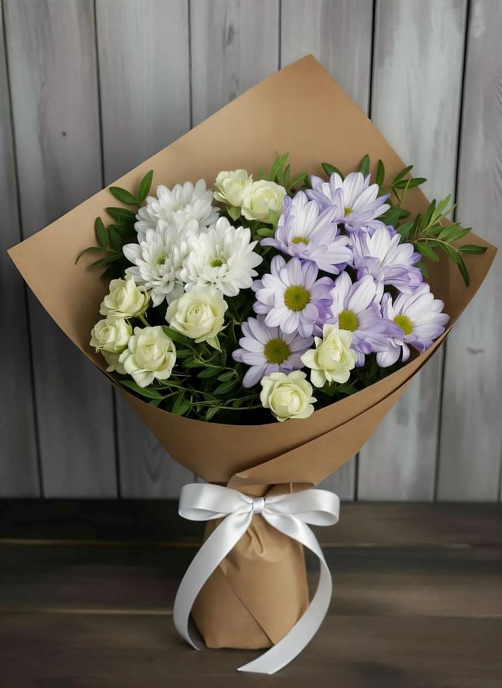 Букет цветов из: Хризантемы и Розы в Прочноокопской